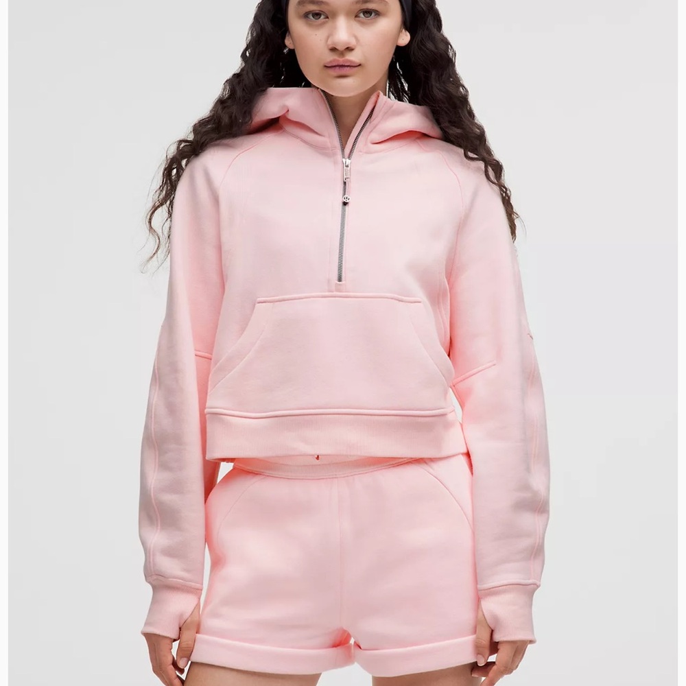 Women's Lululemon crop pink scuba half zip